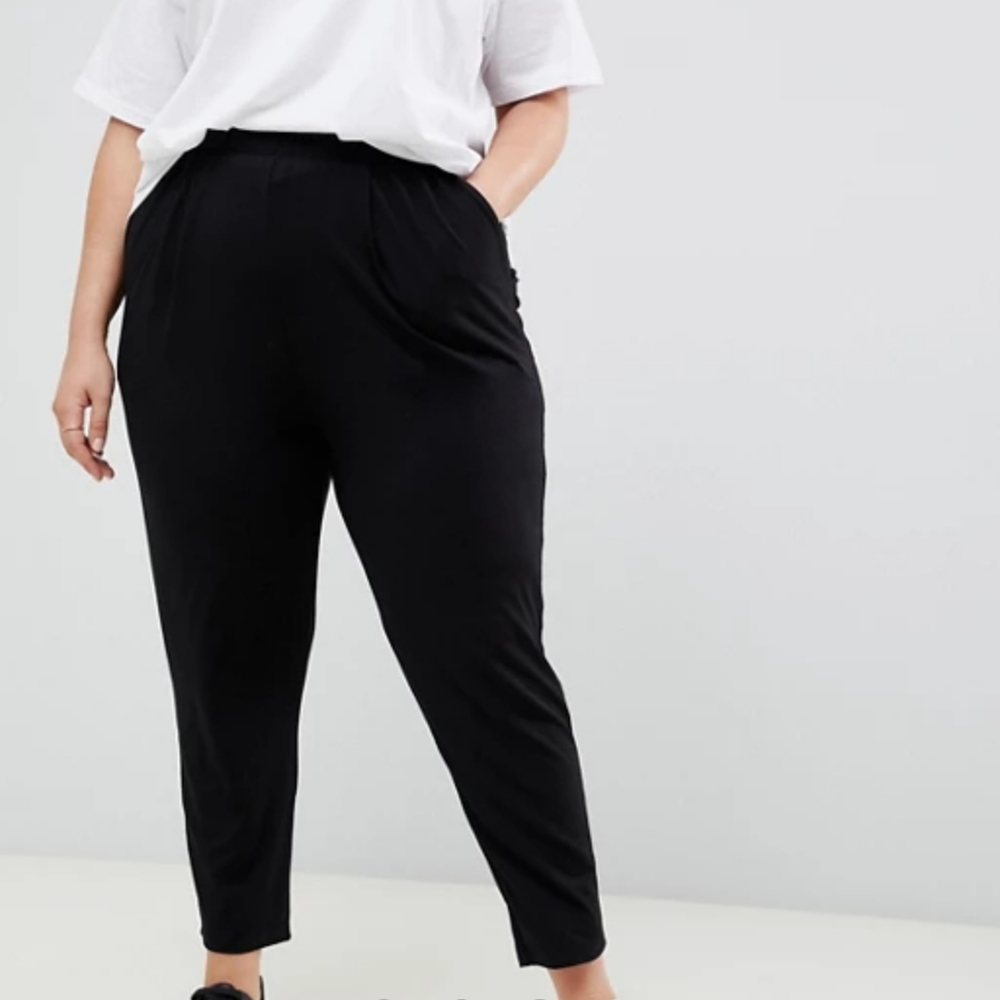 Asos Curve Ultimate Jersey Peg Pants in Black